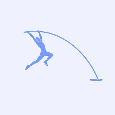 Pole vault silhouette